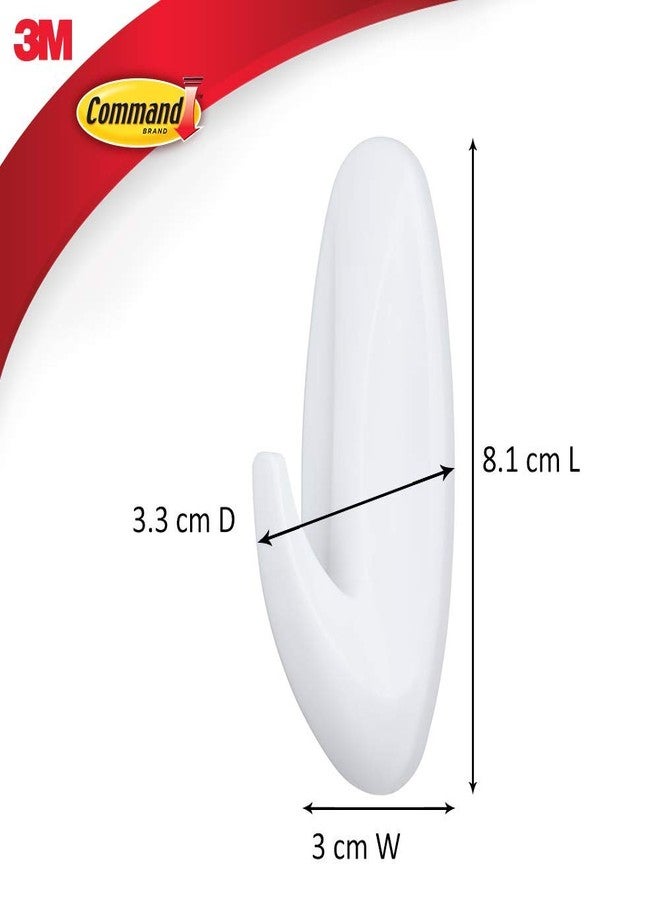Command Medium Designer Hooks Value Pack (Pack of 3, 6 Hooks and 12 strips), White - Image 2